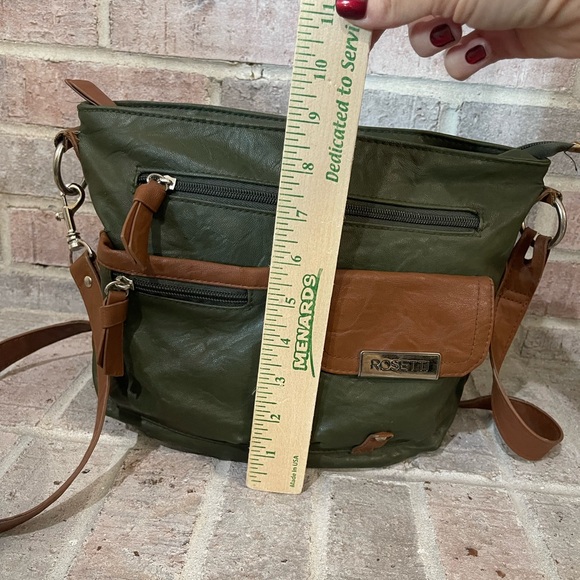 Rosetti Green and Brown Messenger Bag - Picture 5 of 11